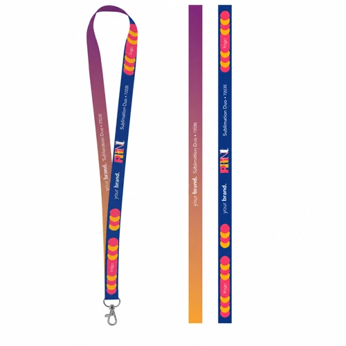 Nyomtatott minta Lanyard SUBLIMATION Long II (20 mm) poliészterből 301 - Fehér 
