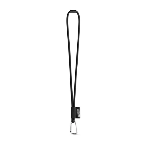 75089. SET Lanyard TUBE Long (Ø 7 mm) 55 mm-es D-alakú karabinerrel és Ø 7 mm-es biztonsági csattal 300 - Fekete 