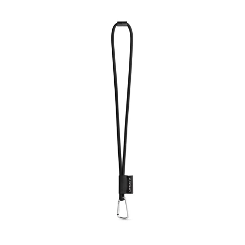 75089. SET Lanyard TUBE Long (Ø 7 mm) 55 mm-es D-alakú karabinerrel és Ø 7 mm-es biztonsági csattal 300 - Fekete 