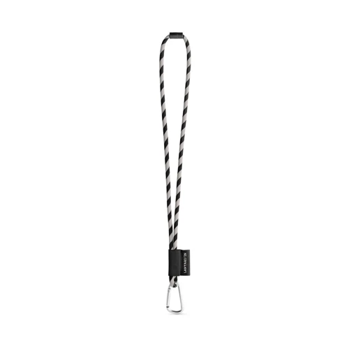 75089. SET Lanyard TUBE Long (Ø 7 mm) 55 mm-es D-alakú karabinerrel és Ø 7 mm-es biztonsági csattal Fekete Szürke 
