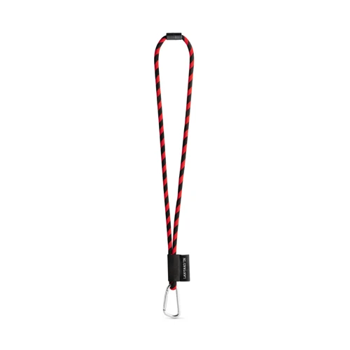 75089. SET Lanyard TUBE Long (Ø 7 mm) 55 mm-es D-alakú karabinerrel és Ø 7 mm-es biztonsági csattal Fekete Piros 
