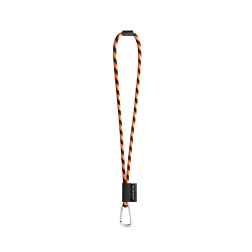 75089. SET Lanyard TUBE Long (Ø 7 mm) 55 mm-es D-alakú karabinerrel és Ø 7 mm-es biztonsági csattal Fekete Narancssárga 
