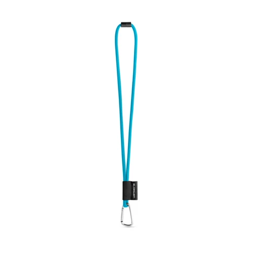 75089. SET Lanyard TUBE Long (Ø 7 mm) 55 mm-es D-alakú karabinerrel és Ø 7 mm-es biztonsági csattal 304 - Világoskék 