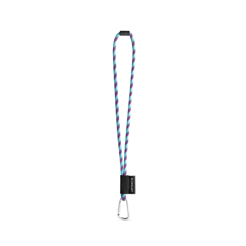 75089. SET Lanyard TUBE Long (Ø 7 mm) 55 mm-es D-alakú karabinerrel és Ø 7 mm-es biztonsági csattal Lila Világoskék 