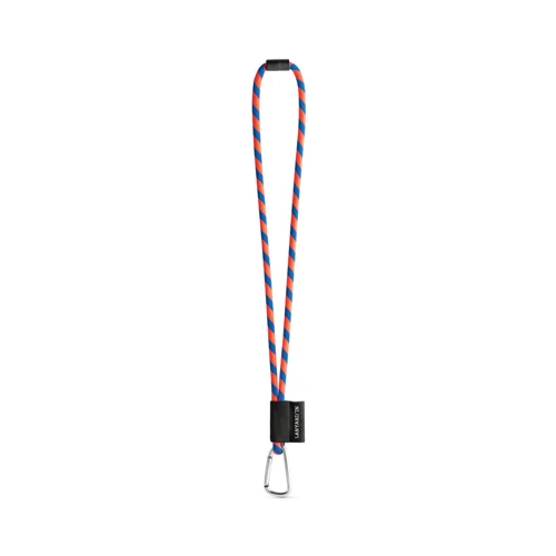 75089. SET Lanyard TUBE Long (Ø 7 mm) 55 mm-es D-alakú karabinerrel és Ø 7 mm-es biztonsági csattal Hexakróm Narancssárga Királykék 