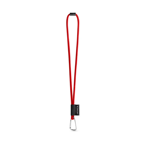 75089. SET Lanyard TUBE Long (Ø 7 mm) 55 mm-es D-alakú karabinerrel és Ø 7 mm-es biztonsági csattal 302 - Piros 