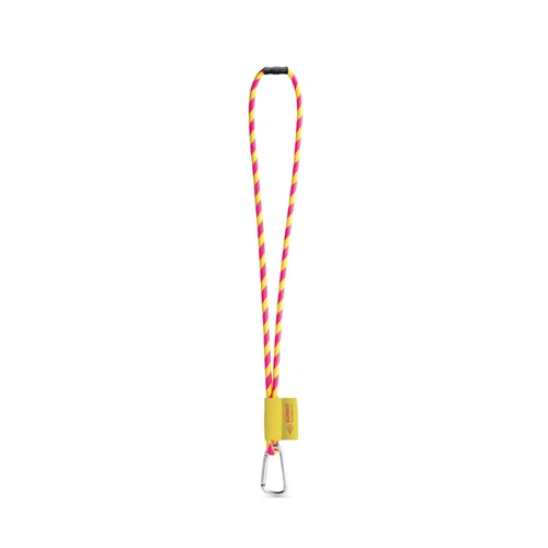 75089. SET Lanyard TUBE Long (Ø 7 mm) 55 mm-es D-alakú karabinerrel és Ø 7 mm-es biztonsági csattal Hexakróm rózsaszín Királykék 