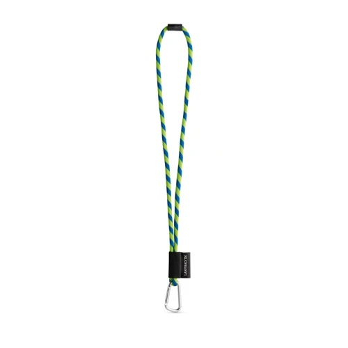 75089. SET Lanyard TUBE Long (Ø 7 mm) 55 mm-es D-alakú karabinerrel és Ø 7 mm-es biztonsági csattal Hexakróm sárga Királykék 