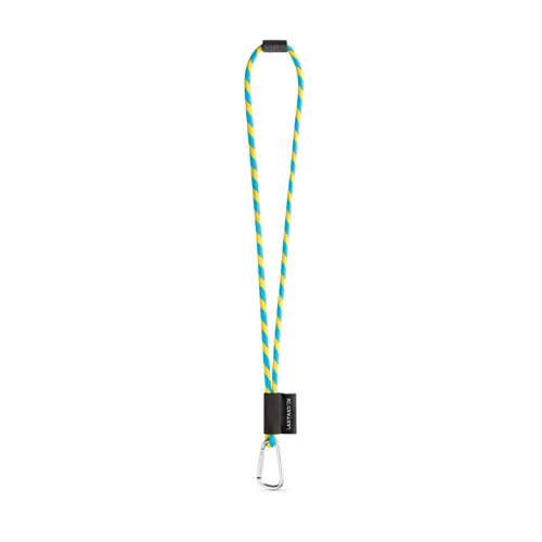 75089. SET Lanyard TUBE Long (Ø 7 mm) 55 mm-es D-alakú karabinerrel és Ø 7 mm-es biztonsági csattal Sárga Világoskék 