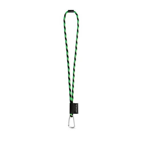 75089. SET Lanyard TUBE Long (Ø 7 mm) 55 mm-es D-alakú karabinerrel és Ø 7 mm-es biztonsági csattal Hexachrom zöld Fekete 