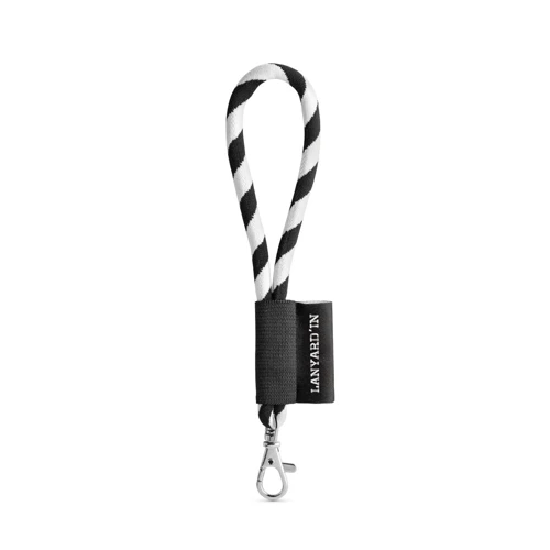 75090. SET Lanyard TUBE Short (Ø 7 mm) 9 mm-es karabinerrel Fekete-fehér 
