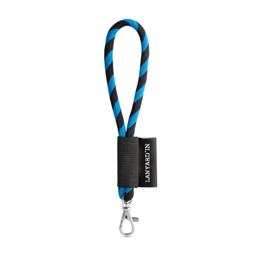 75090. SET Lanyard TUBE Short (Ø 7 mm) 9 mm-es karabinerrel Fekete Királykék 