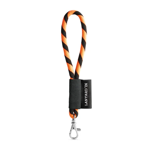 75090. SET Lanyard TUBE Short (Ø 7 mm) 9 mm-es karabinerrel Fekete Narancssárga 