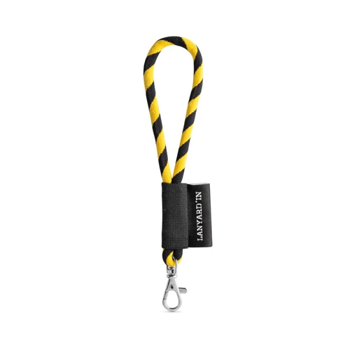 75090. SET Lanyard TUBE Short (Ø 7 mm) 9 mm-es karabinerrel Fekete Sárga 