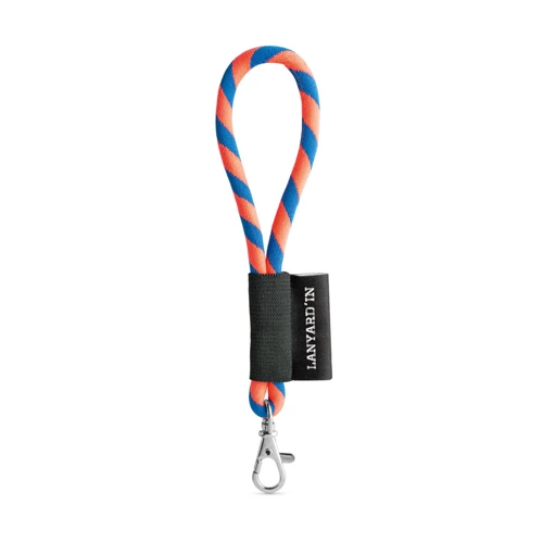75090. SET Lanyard TUBE Short (Ø 7 mm) 9 mm-es karabinerrel Hexakróm Narancssárga Királykék 