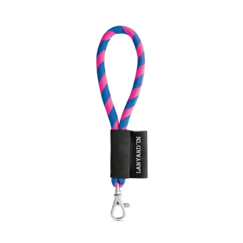 75090. SET Lanyard TUBE Short (Ø 7 mm) 9 mm-es karabinerrel Hexakróm rózsaszín Királykék 