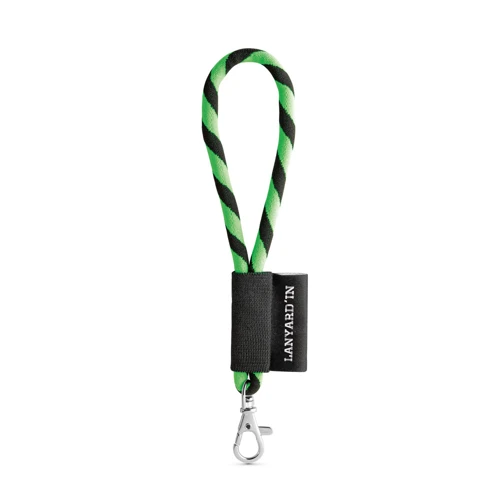 75090. SET Lanyard TUBE Short (Ø 7 mm) 9 mm-es karabinerrel Hexachrom zöld Fekete 