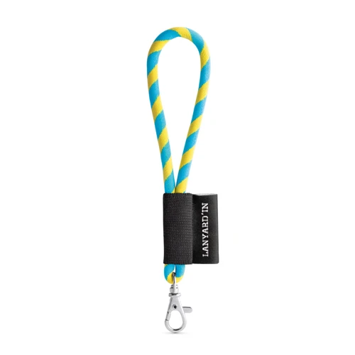 75090. SET Lanyard TUBE Short (Ø 7 mm) 9 mm-es karabinerrel Sárga Világoskék 