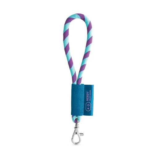 75090. SET Lanyard TUBE Short (Ø 7 mm) 9 mm-es karabinerrel Lila Világoskék 