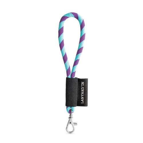 75090. SET Lanyard TUBE Short (Ø 7 mm) 9 mm-es karabinerrel Lila Világoskék 