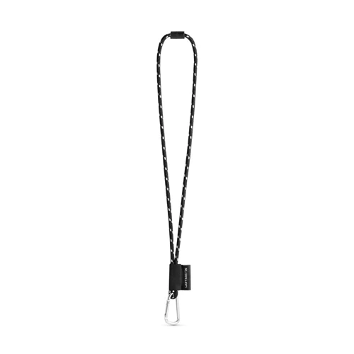 75091. SET Lanyard NAUTIC Long (Ø 7 mm) 55 mm-es D-alakú karabinerrel és Ø 7 mm-es biztonsági csattal Fekete-fehér 