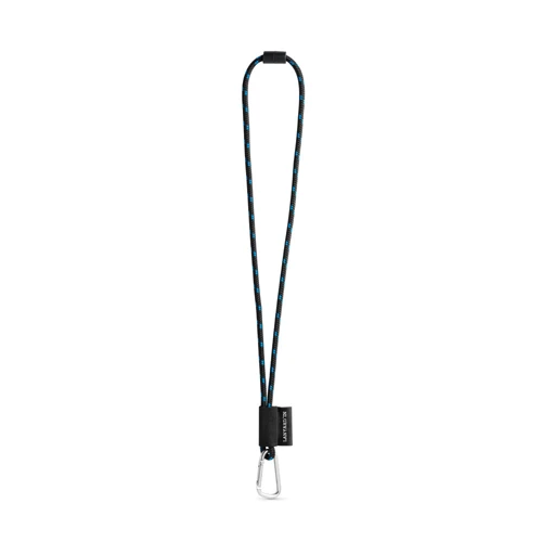 75091. SET Lanyard NAUTIC Long (Ø 7 mm) 55 mm-es D-alakú karabinerrel és Ø 7 mm-es biztonsági csattal Fekete Királykék 