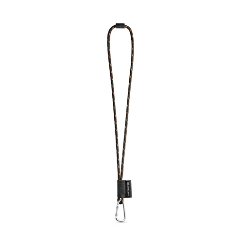 75091. SET Lanyard NAUTIC Long (Ø 7 mm) 55 mm-es D-alakú karabinerrel és Ø 7 mm-es biztonsági csattal Fekete Narancssárga 