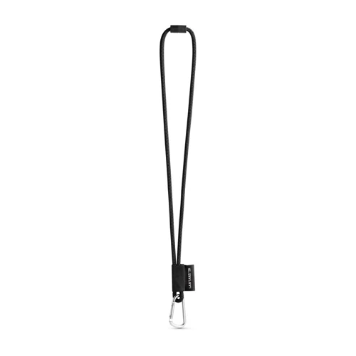 75091. SET Lanyard NAUTIC Long (Ø 7 mm) 55 mm-es D-alakú karabinerrel és Ø 7 mm-es biztonsági csattal Fekete Sárga 