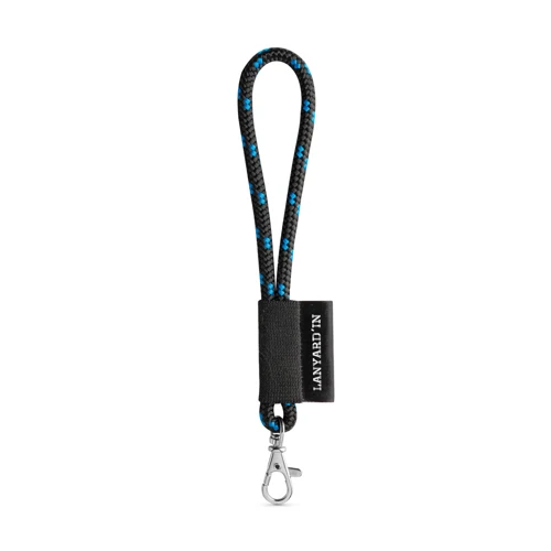 75092. SET Lanyard NAUTIC Short (Ø 7 mm) nyakpánt 9 mm-es karabinerrel Fekete Királykék 