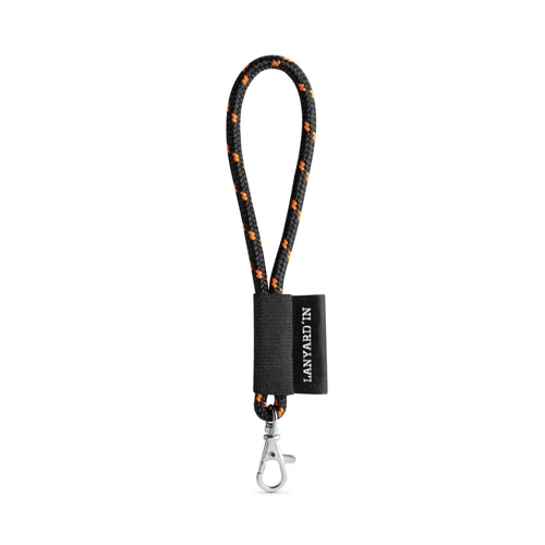 75092. SET Lanyard NAUTIC Short (Ø 7 mm) nyakpánt 9 mm-es karabinerrel Fekete Narancssárga 