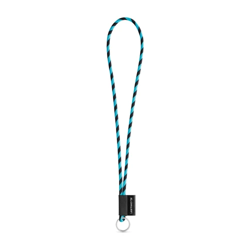 75093. SET Lanyard TUBE Long (Ø 7 mm) Gyűrűvel Ø 32 mm 353 - Fekete Világoskék 