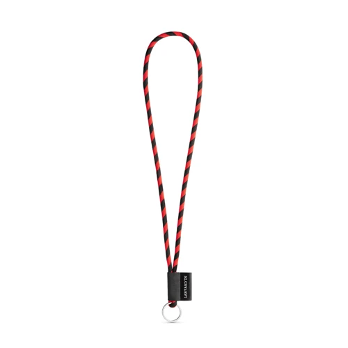 75093. SET Lanyard TUBE Long (Ø 7 mm) Gyűrűvel Ø 32 mm Fekete Piros 