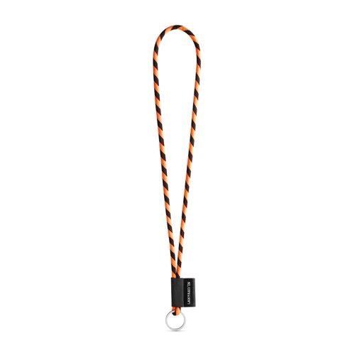 75093. SET Lanyard TUBE Long (Ø 7 mm) Gyűrűvel Ø 32 mm Fekete Narancssárga 