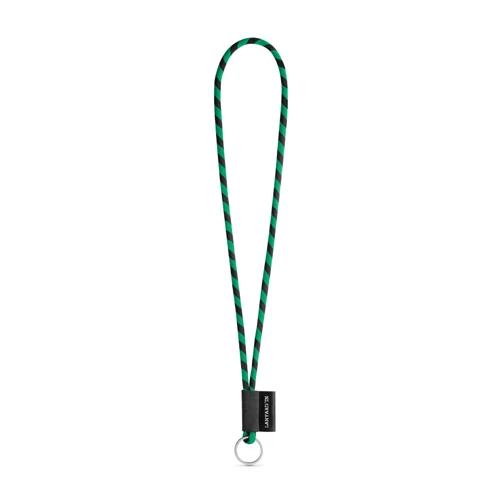 75093. SET Lanyard TUBE Long (Ø 7 mm) Gyűrűvel Ø 32 mm Fekete Zöld 