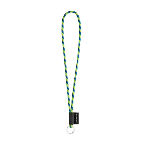 75093. SET Lanyard TUBE Long (Ø 7 mm) Gyűrűvel Ø 32 mm Hexakróm sárga Királykék 