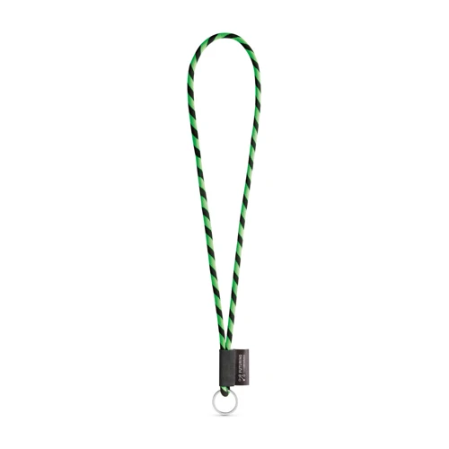 75093. SET Lanyard TUBE Long (Ø 7 mm) Gyűrűvel Ø 32 mm Hexachrom zöld Fekete 