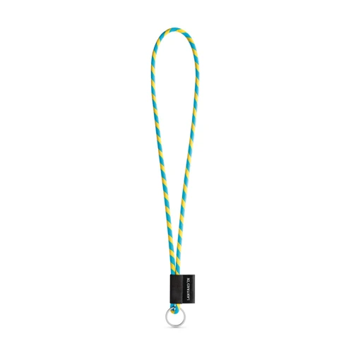 75093. SET Lanyard TUBE Long (Ø 7 mm) Gyűrűvel Ø 32 mm Sárga Világoskék 