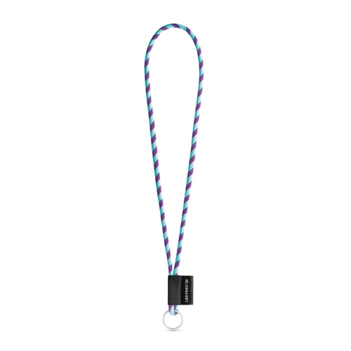 75093. SET Lanyard TUBE Long (Ø 7 mm) Gyűrűvel Ø 32 mm Lila Világoskék 