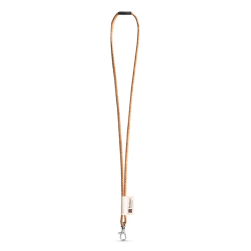 75096. SET Lanyard CORK Long (Ø 5 mm) 9 mm-es karabínerrel és Ø 5 mm-es biztonsági csattal Natúr 
