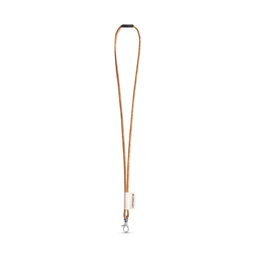 75096. SET Lanyard CORK Long (Ø 5 mm) 9 mm-es karabínerrel és Ø 5 mm-es biztonsági csattal Natúr 