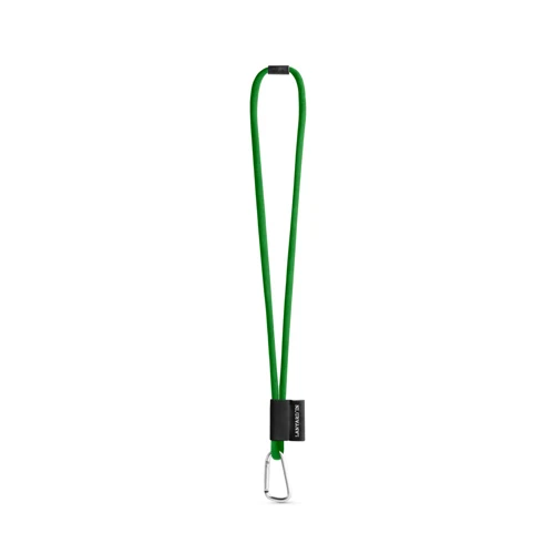 SET Lanyard TUBE Long (Ø 7 mm) 55 mm-es D-alakú karabinerrel és Ø 7 mm-es biztonsági csattal 307 - Zöld 