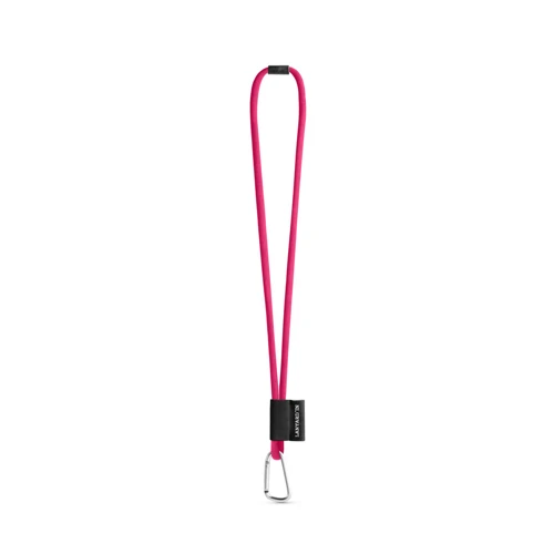 SET Lanyard TUBE Long (Ø 7 mm) 55 mm-es D-alakú karabinerrel és Ø 7 mm-es biztonsági csattal 312 - Rózsaszín 