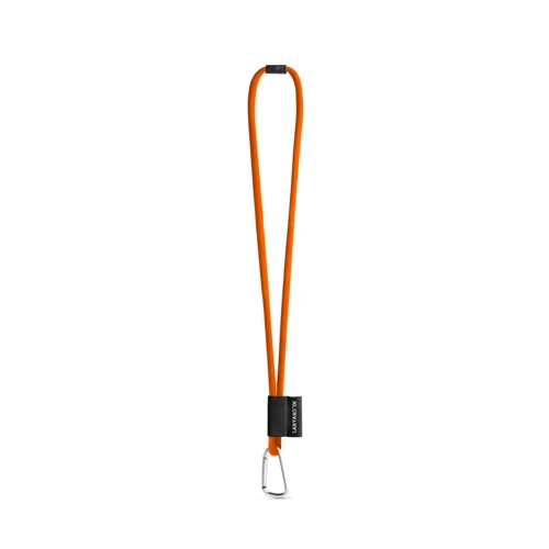 SET Lanyard TUBE Long (Ø 7 mm) 55 mm-es D-alakú karabinerrel és Ø 7 mm-es biztonsági csattal Hexakróm Narancssárga 