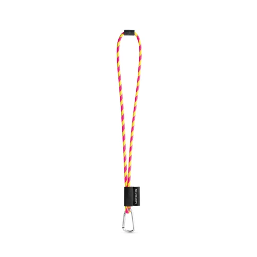 SET Lanyard TUBE Long (Ø 7 mm) 55 mm-es D-alakú karabinerrel és Ø 7 mm-es biztonsági csattal Hexakróm sárga Hexakróm rózsaszín 