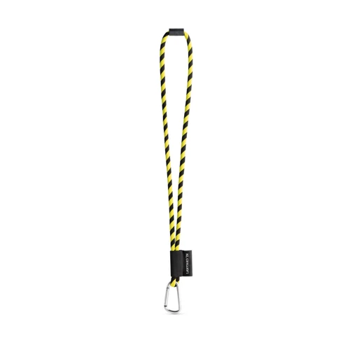 SET Lanyard TUBE Long (Ø 7 mm) 55 mm-es D-alakú karabinerrel és Ø 7 mm-es biztonsági csattal Hexakróm sárga Fekete 
