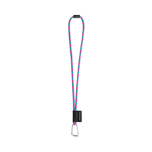 SET Lanyard TUBE Long (Ø 7 mm) 55 mm-es D-alakú karabinerrel és Ø 7 mm-es biztonsági csattal Hexakróm rózsaszín Világoskék 