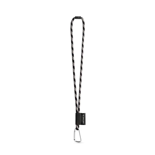 SET Lanyard TUBE Long (Ø 7 mm) 55 mm-es D-alakú karabinerrel és Ø 7 mm-es biztonsági csattal Hexakróm sárga Fekete 