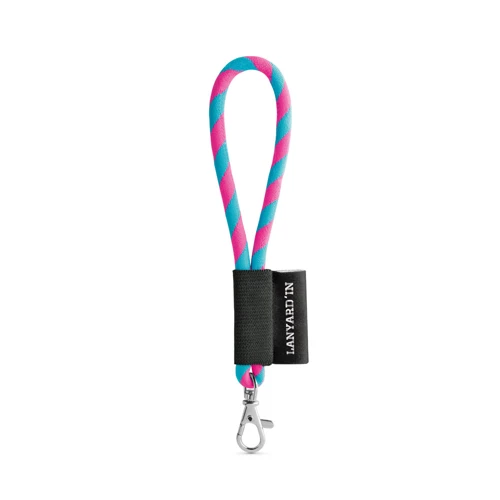 SET Lanyard TUBE Short (Ø 7 mm) 9 mm-es karabinerrel Hexakróm rózsaszín Világoskék 