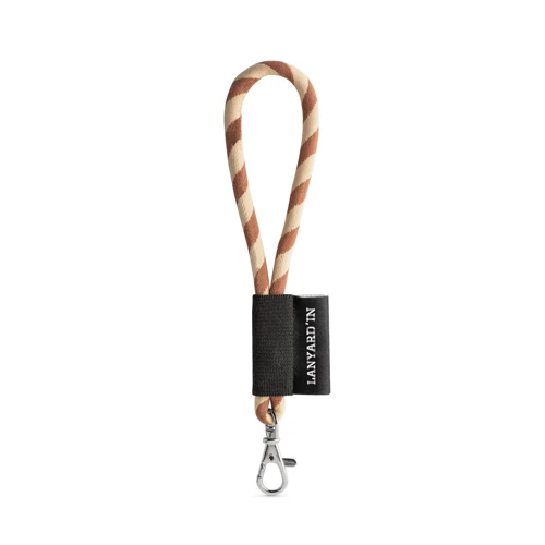 SET Lanyard TUBE Short (Ø 7 mm) 9 mm-es karabinerrel Barna Bézs 