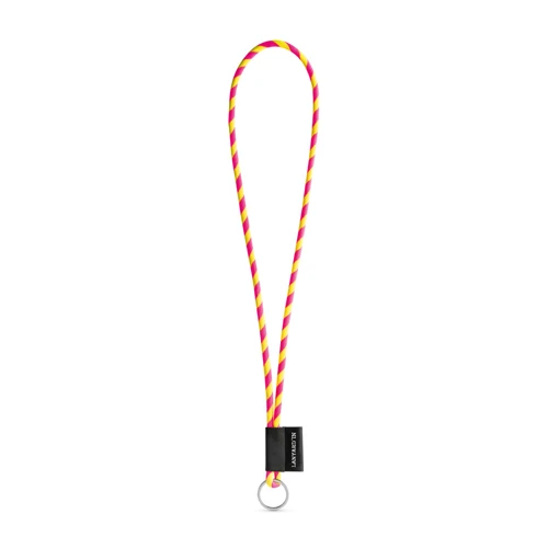 SET Lanyard TUBE Long (Ø 7 mm) Gyűrűvel Ø 32 mm Hexakróm sárga Hexakróm rózsaszín 